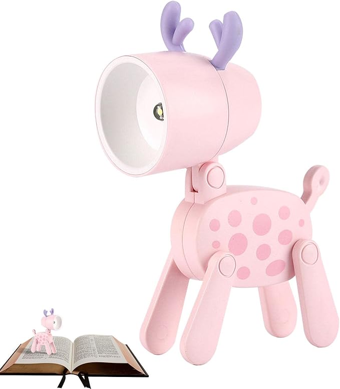 Children Mini Lamp, Folding Animal Night Light | Decorative Eye Protection LED Kids Reading Light with Phone Holder, Portable Battery Lamp.