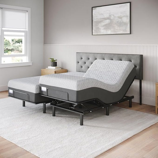 Celestial Sleep Aurora Adjustable Bed Base (Frame Only), Easy Assembly, Head and Foot Lift, Zero Gravity, Memory Positions - Split King