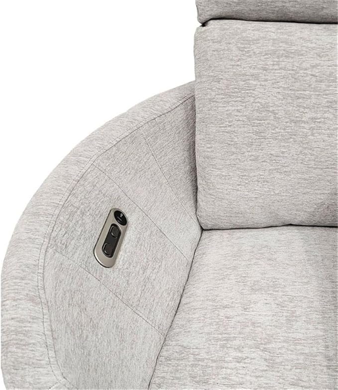 Pemberly Row XL Extra Wide Power Glider Recliner in Mega Gray (Set of 2) with USB Charging Ports and 2 Comfort Pillows for Living Room