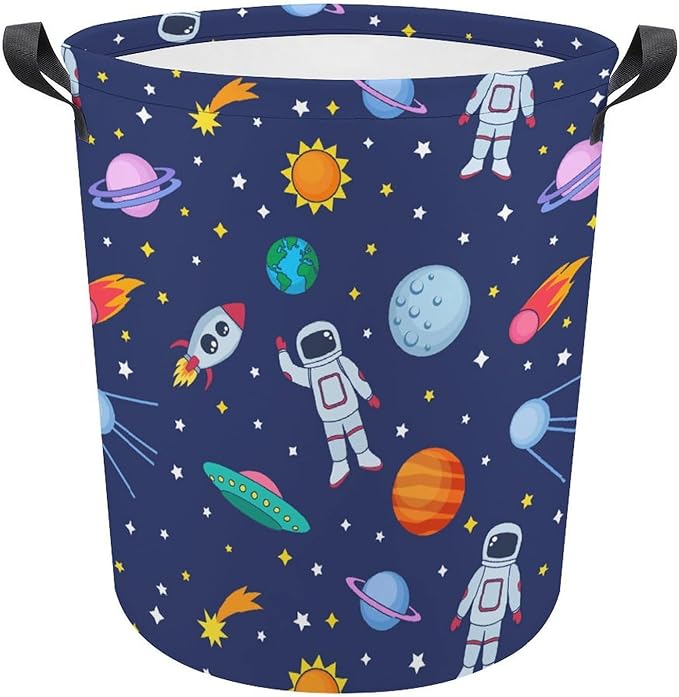 Kids Laundry Basket Christmas Basket Space Toy Dirty Clothes Storage Bins Collapsible Laundry Baskets Boys Room Decor Christmas Gifts