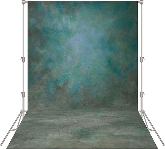 Abstract Professional Photography Backdrop for Portrait Photo Props Booth Background Photoshoot Studio with Polyester Fabric Roller Pocket on Top (6x8ft,Green,No Stand)