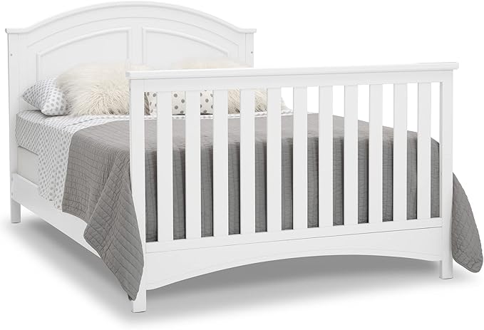 Delta Children Perry 6-in-1 Convertible Crib - Greenguard Gold Certified, Bianca White