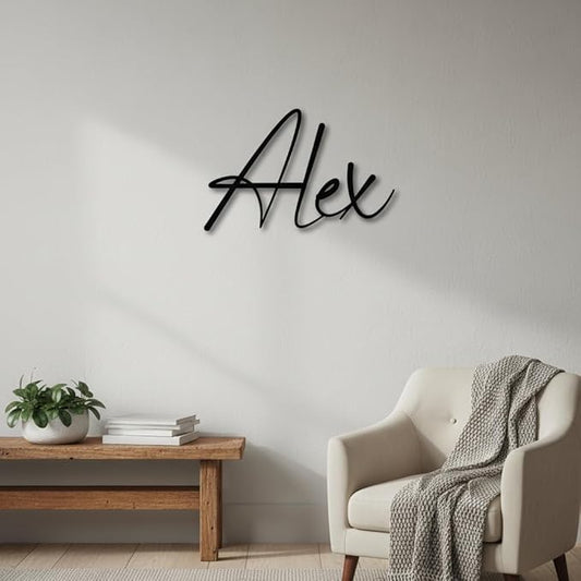 Custom Metal Name Sign – Custom Name Sign Baby – Personalized Signature Name Wall Decor, Elegant Laser Cut Iron Words For Nursery, Wedding Backdrop & Home Decoration Gift (8"-22")