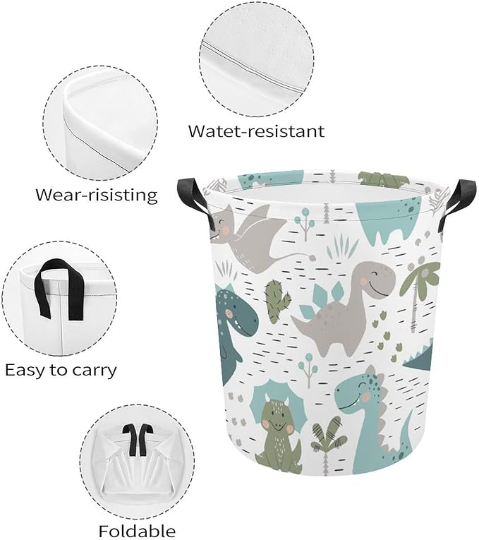 Cute Dinosaur Laundry Basket Palm Boys Hamper Clothes Hamper Toy Storage Bin Dinosaur Room Decor for Boys