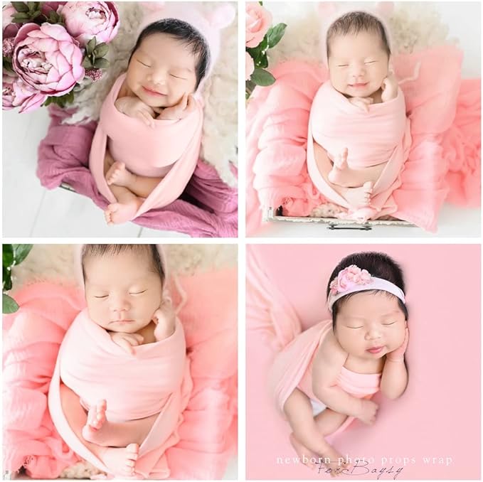 Newborn Photography Props Swaddle Newborn Wraps for Baby Boys Girls Infant Baby Photo Props Shoot Stretch Blanket