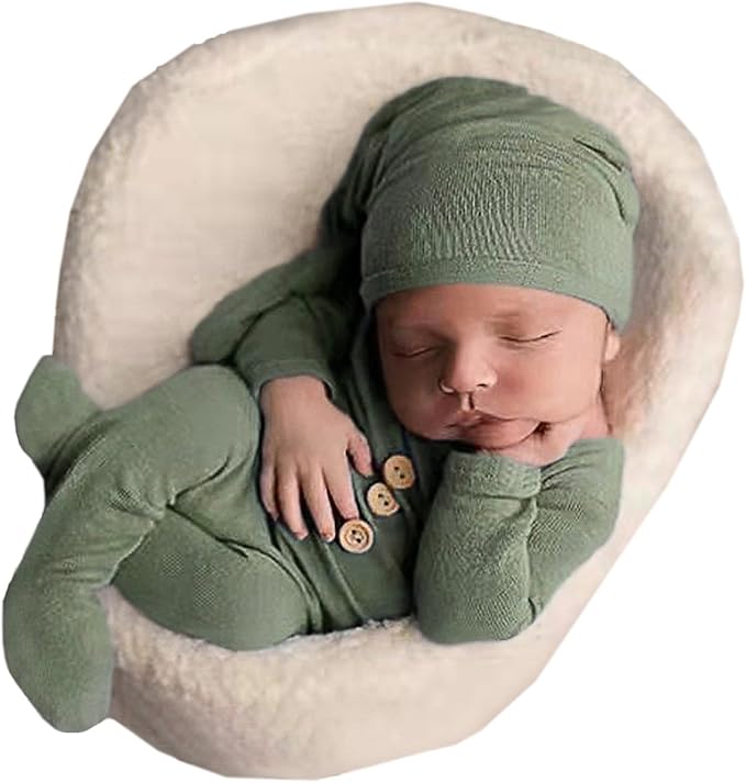 Holibeat Unisex Newborn Baby Christmas Green Posing Props Baby Girl Xmas Photography Outfits Infant Photoshoot (green)