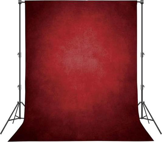 Abstract Professional Photography Backdrop for Portrait Photo Props Booth Background Photoshoot Studio with Polyester Fabric Roller Pocket on Top (6x8ft,Red,No Stand)
