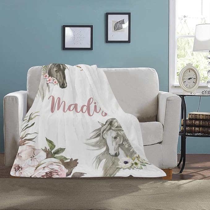 Personalized Baby Blanket With Name, Custom Name For Adult, Boys Girls, Best Gift Blanket, Kids Fleece and Sherpa Full Size DT27