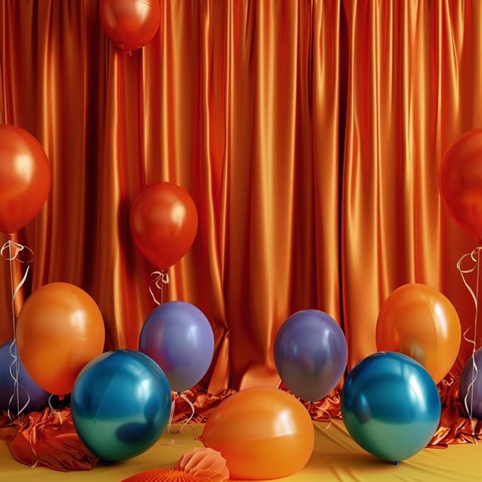 10x10ft Orange Photo Curtains Backdrop Weddings Curtains Orange Wedding Backdrop for Wedding Graduation Birthday Party Photography YUNBSDJ085