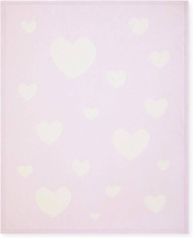 Jet&Bo BABY 100% Cashmere Baby Blanket 'Heart to Heart' Design - Plush Double-Sided 32” x 40” - Ultra Soft, Hypoallergenic & Temperature Regulating – Gift Box and Card Included