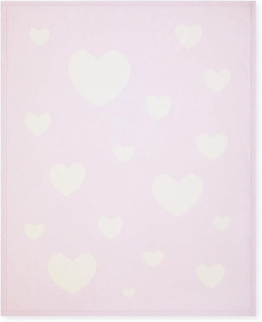 Jet&Bo BABY 100% Cashmere Baby Blanket 'Heart to Heart' Design - Plush Double-Sided 32” x 40” - Ultra Soft, Hypoallergenic & Temperature Regulating – Gift Box and Card Included