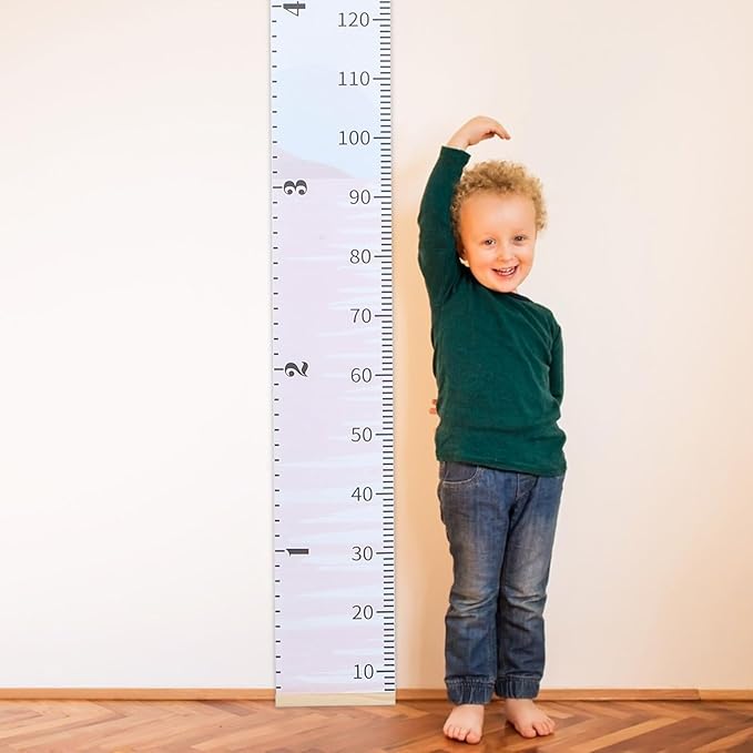 Wood Fabric Hanging Height Chart Ruler for Wall Growth Measurement Decor Sturdy Lightweight Growth Chart for Bedroom Nursery Portable Height Measuring Ruler