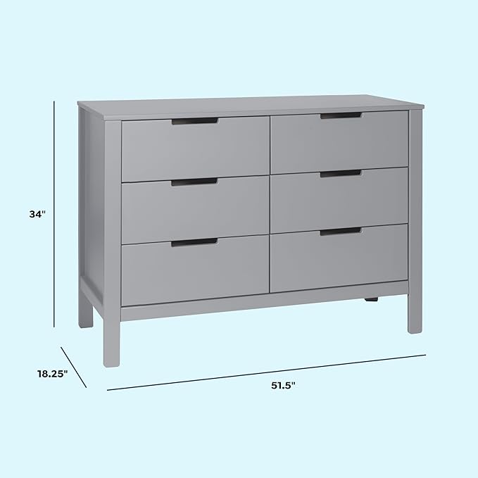Carter's by DaVinci Colby 6-Drawer Dresser in Washed Natural, Grey, (F11926G)