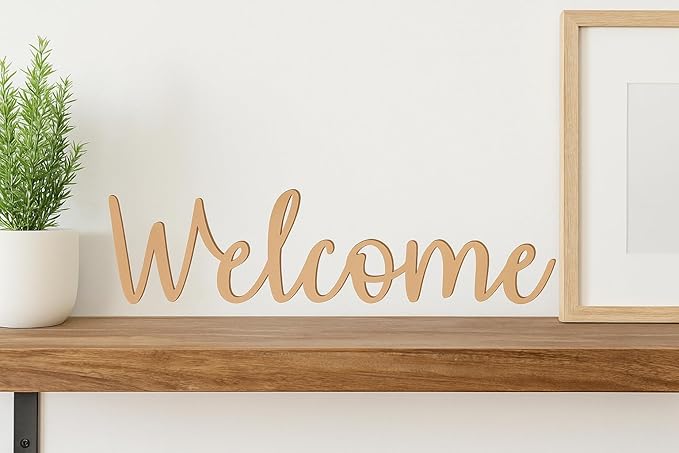 4" Unfinished Wood Name Sign – Custom Affection Script Font Letter Words by Awesome Life Craft