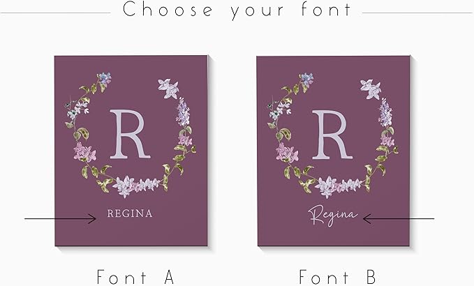 Personalized Name Flower Nursery Wall Art Prints, Crib & Nursery décor, Newborn Baby Girl Gift Present, Floral Baby Girl Room Pictures, Poster For Baby And Kids (6 Prints, Flower 2)