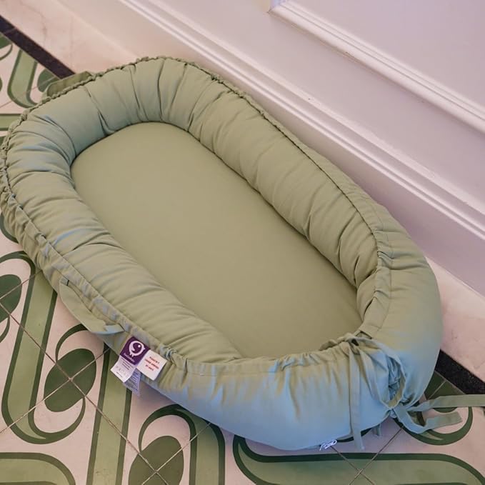 Infant Lounger, Baby Nest Cover for Baby Girls & Boys, Newborn Essentials for Baby 0-12 Months, 100% Cotton Breathable (Spring_Green)