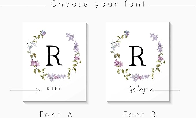Personalized Name Flower Nursery Wall Art Prints, Crib & Nursery décor, Newborn Baby Girl Gift Present, Floral Baby Girl Room Pictures, Poster For Baby And Kids (3 Prints, Flower 2)