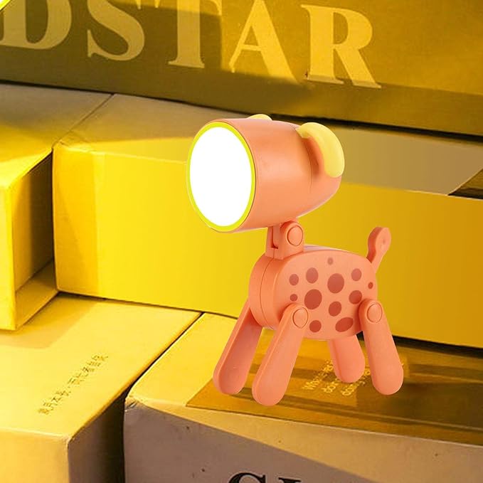 Children Mini Lamp, Folding Animal Night Light | Decorative Eye Protection LED Kids Reading Light with Phone Holder, Portable Battery Lamp.
