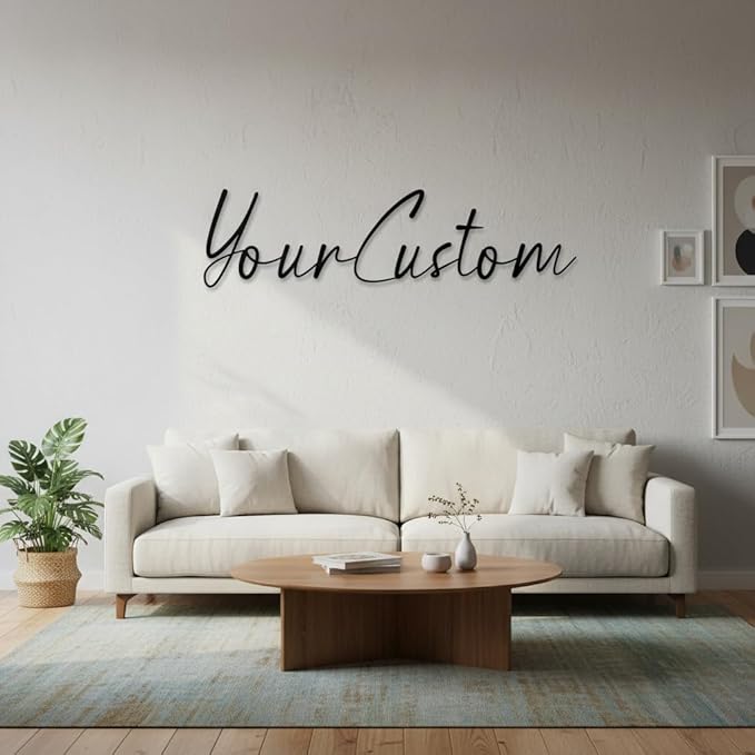 Custom Metal Name Sign – Custom Name Sign Baby – Personalized Signature Name Wall Decor, Elegant Laser Cut Iron Words For Nursery, Wedding Backdrop & Home Decoration Gift (8"-22")