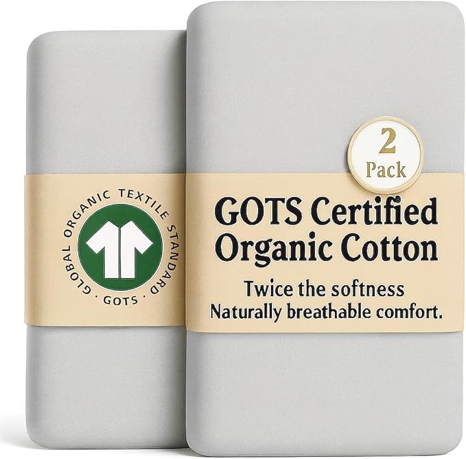 Newton Compatible Organic Bassinet Sheets, GOTS Certified Turkish Aegean Cotton, 35x19-33x20 for Maxi COSI Iora, Baby Delight, Mika Micky, Baby Bond and More Quality at First Touch - Rectangle