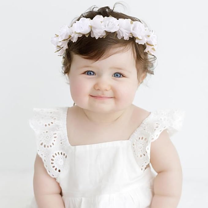 Hairband, 2pcs Children Girl Lace Headbands with Flower, Adjustable Size Hair Accessories Gift for Children