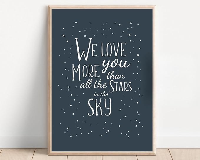 VUVUKU Black And White Nursery Decor Monochrome Baby Boy Room Poster We Love You More Kids Wall Art Playroom Prints Toddler