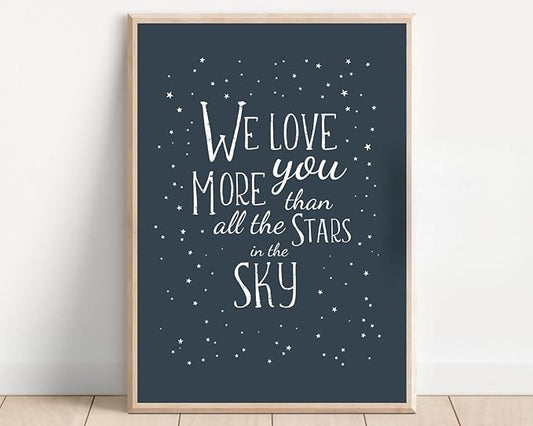 VUVUKU Black And White Nursery Decor Monochrome Baby Boy Room Poster We Love You More Kids Wall Art Playroom Prints Toddler