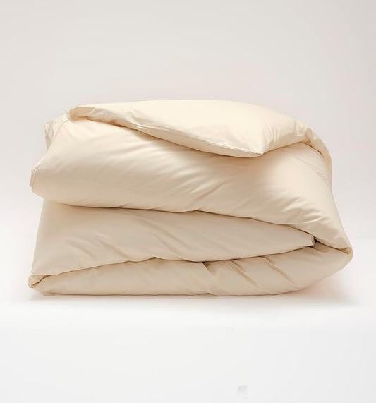 Cuddledown Katahdin Undyed Organic Comforter Cover | 100% Organic Cotton | Sustainably Grown | Percale Weave | Oeko-TEX Standard 100 | Natural | 107" x 92" | King