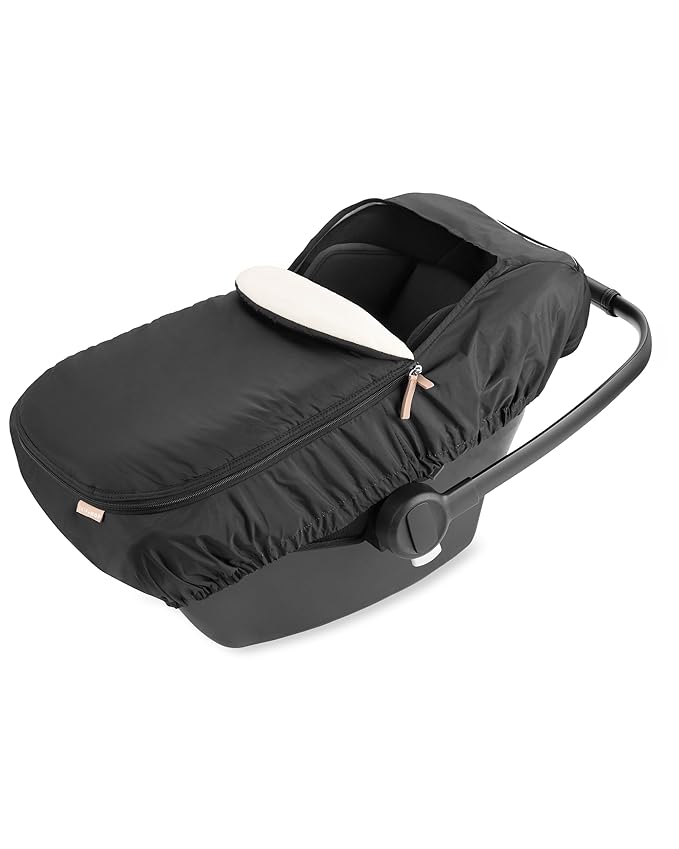 Skip Hop All Seasons Baby Car Seat Cover 4 in 1 Universal Fit with UPF40+ Sunshade and Water Resistant Fabric Oat