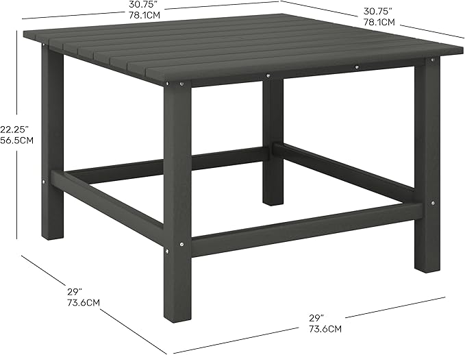 Costaelm Outdoor Kids Table, Toddler Dinner Table Baby Desk Outdoor Childrens Party Tables for Arts & Crafts, Snack Time, Multi-Activity Desk for Ages 2-8 in Classroom/Outside, Gray