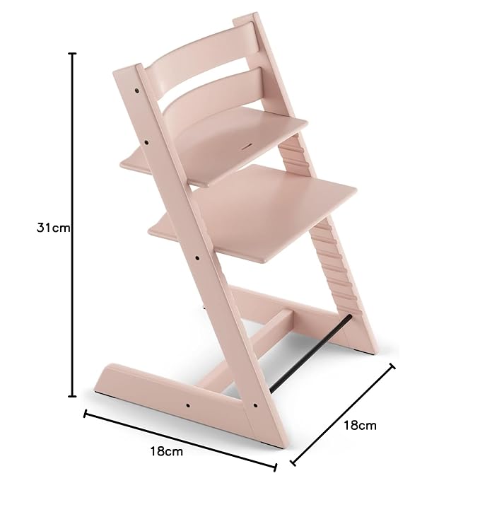 Tripp Trapp Chair from Stokke, Serene Pink - Adjustable, Convertible Chair for Toddlers, Children & Adults - Convenient, Comfortable & Ergonomic - Classic Design
