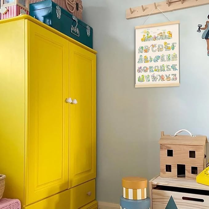ShowDraven Funny Dinosaur Wall Decor,Classroom Decoration, Cute Letter Alphabet Bedroom Classroom Nursery Playroom Wall Decor, Gifts for Boys Girls Nursery Kids, 12x16 Inch