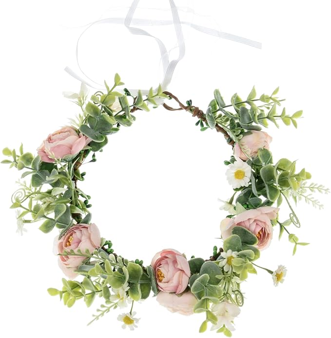 Floral Fall Camellia Flower Crown Rose Headpiece Wedding Bridal Flower Girl Halo Maternity Photo Props FL-03