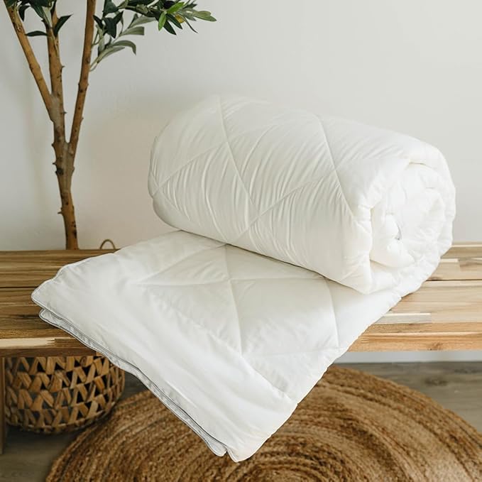 Woolino Premium Australian Wool Duvet Insert Bed Comforter, Mid-Weight Wool Comforter, Washable, Queen