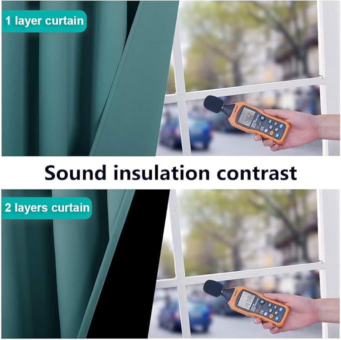 NICETOWN 100% Blackout Blinds, Laundry Room Decor Window Treatment Curtains, Thermal Insulated Energy Smart Drapes and Draperies for Villa, Hall and Studio, Sea Teal, Set of 2, 46 inches x 90 inches