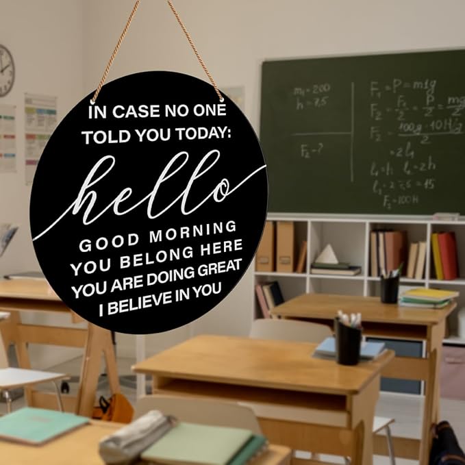 HSNBT High Middle School Wall Sign - Inspirational Classroom Decor, Motivational Teacher Hanging Decoration - 'In Case No One Told You Today'