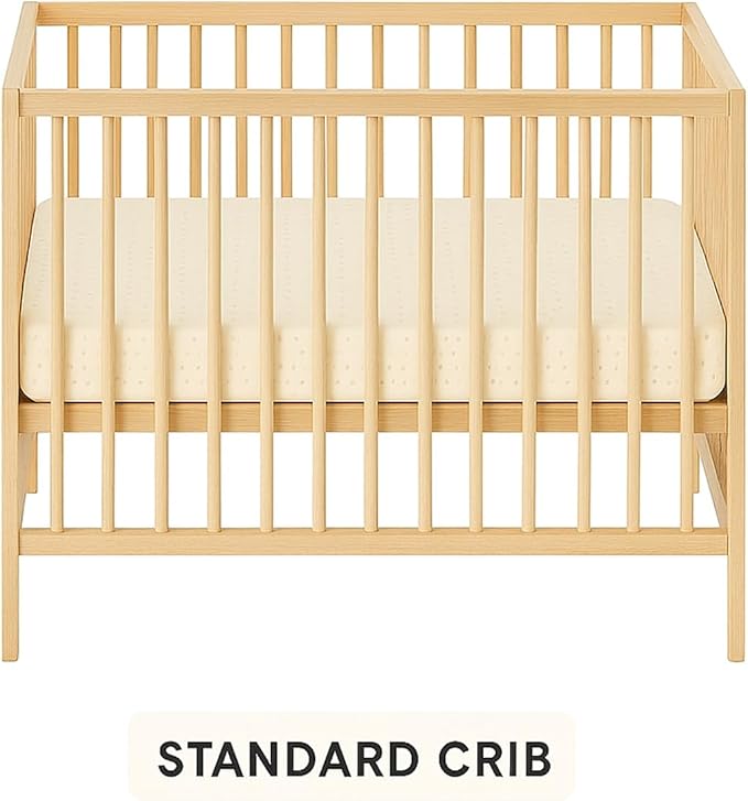 Organic Cotton Crib Mattress Protector (Water-Resistant) - Breathable Fitted Liner Pad, GOTS-Certified, Hypoallergenic, USA Made - Full Standard Crib 52"x28" - Pack of 1