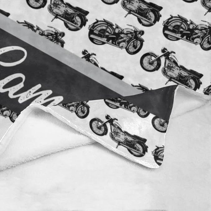 Personalized Baby Blanket with Name, Motorcycle Blanket with Name for Boys Girls, Best Gift for Baby Blanket, Baby Blankets for Boys Personalized, Baby Fleece Blankets for Boys