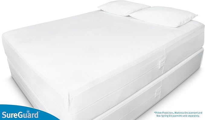 Queen (13-16 in. Deep) SureGuard Mattress Encasement - 100% Waterproof, Bed Bug Proof, Hypoallergenic - Premium Zippered Six-Sided Cover