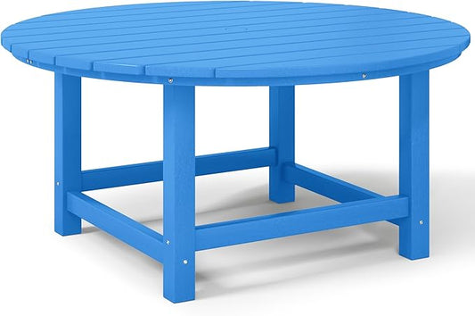 Costaelm Kids Dinner Table, Toddler Play Desk Student Desk Outdoor Childrens Picnic Tables for Children Arts & Crafts, Snack Time, Multi-Activity Table for Ages 2-8 in Home/Outside, Pacific Blue