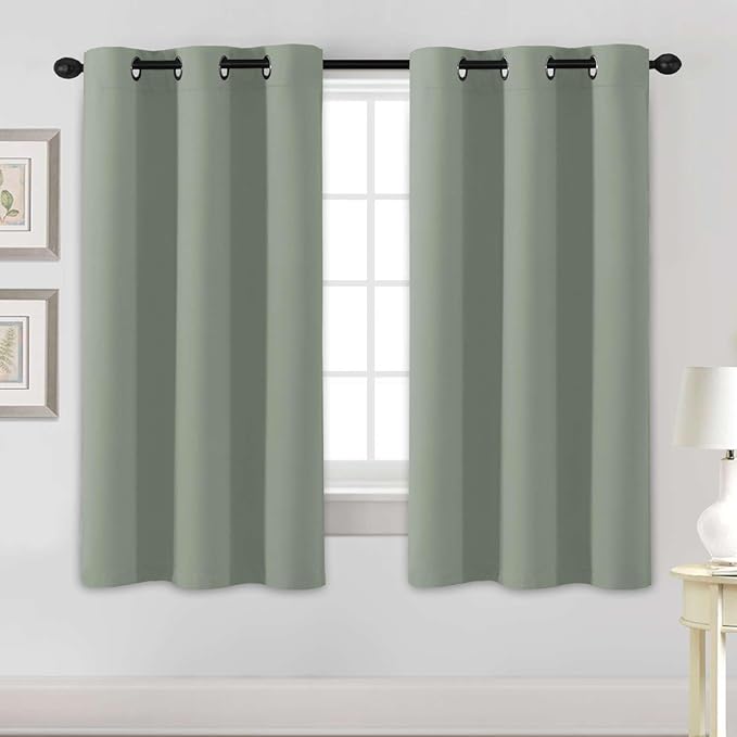 H.VERSAILTEX Blackout Curtains for Bedroom Thermal Insulated Room Darkening Living Room Curtains 63 Inch Long Grommet Privacy Protection Window Curtain Panels/Drapes for Nursery, 2 Panels, Cyan