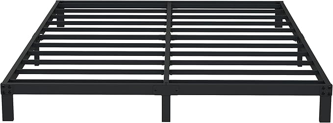 7 Inch Queen Bed Frame Heavy Duty Low Profile Metal Platform No Box Spring Needed, Maximum Storage, Easy to Assembly, Noise Free, Black