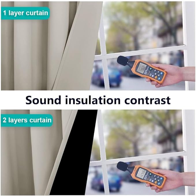 NICETOWN Natural 100% Blackout Lined Curtains, 1 Pair, 37" Width x 50" Length Each Panel, 2 Thick Layers Narrow Wide Window Treatment Panels Thermal Insulated Drapes for Kitchen Small Window