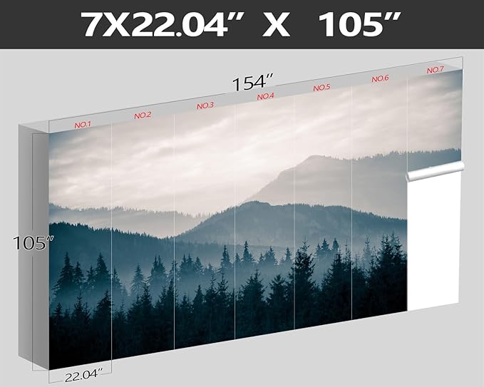 XMPMBM-Misty Forest Fabric Wallpaper Pine Forest Living Room Bedroom Bathroom Wall Mural-W 154" X H 105"（112 Square Foot）