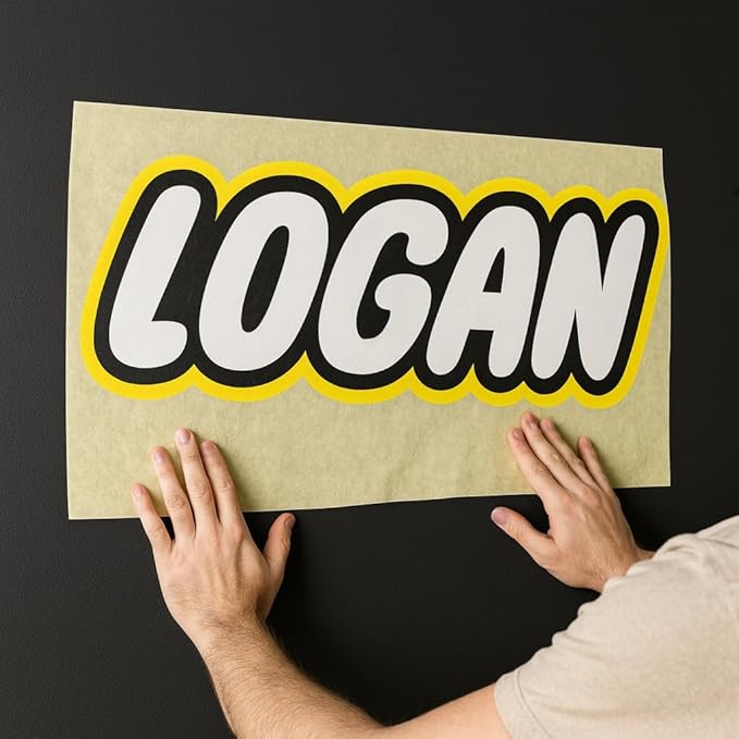 Personalized Building Blocks Wall Decal for Kids – Custom Brick Style Name Sticker for Boys Bedroom – Kids Room Decor Art – Customizable Name Sign for Nursery Playroom Themed Wall Decoration