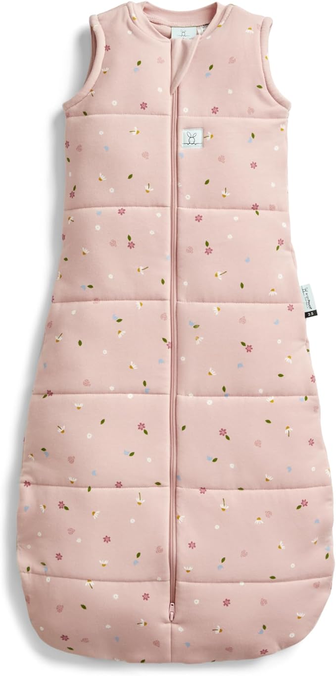ergoPouch Jersey Sleeping Bag 0.2 TOG – Arms-Out Baby Sleep Sack, Ideal Transition from Swaddling, Slim Fit Keeps Baby Secure & Comfortable, Soft Breathable Fabric (3–12 Months, Daisies)