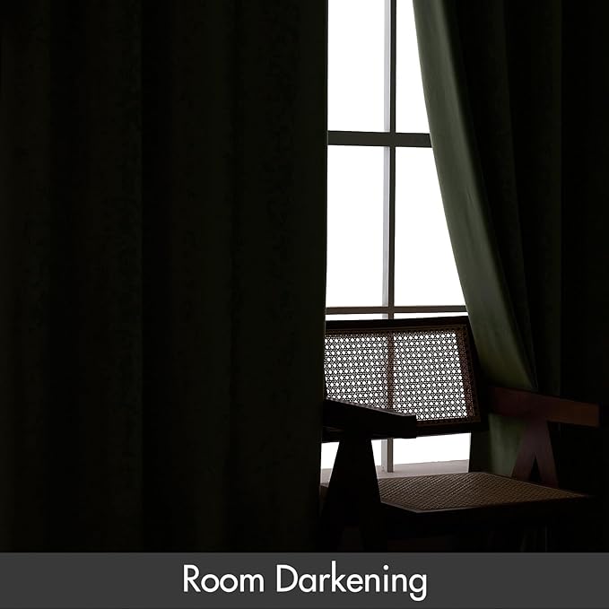 MIULEE Velvet Curtains Sage Green Thermal Insulated Blackout Curtain Drapes for Bedroom Living Room Darkening 63 Inches Long Curtains Panels Rod Pocket Set of 2