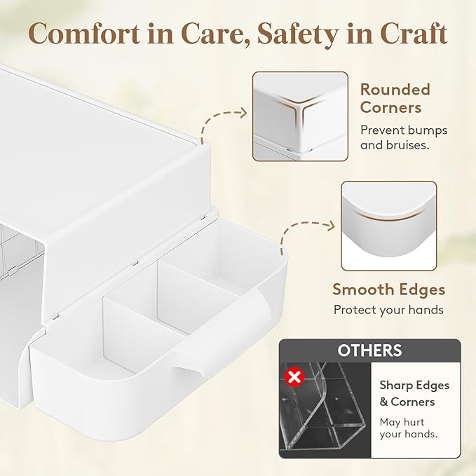 Lifewit Baby Diaper Caddy Organizer, Changing Table Organizer with Handle, Nursery Wipes Diaper Storage for Diapers, Wipes, and More Baby Stuff, White