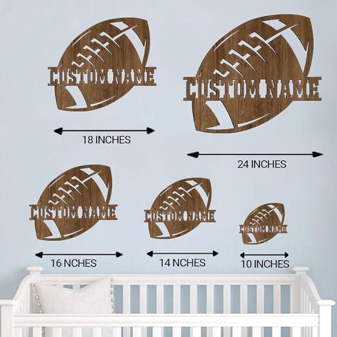 Personalized Football Gift, Wooden Baby Name Sign, Nursery Decor For Boy/19