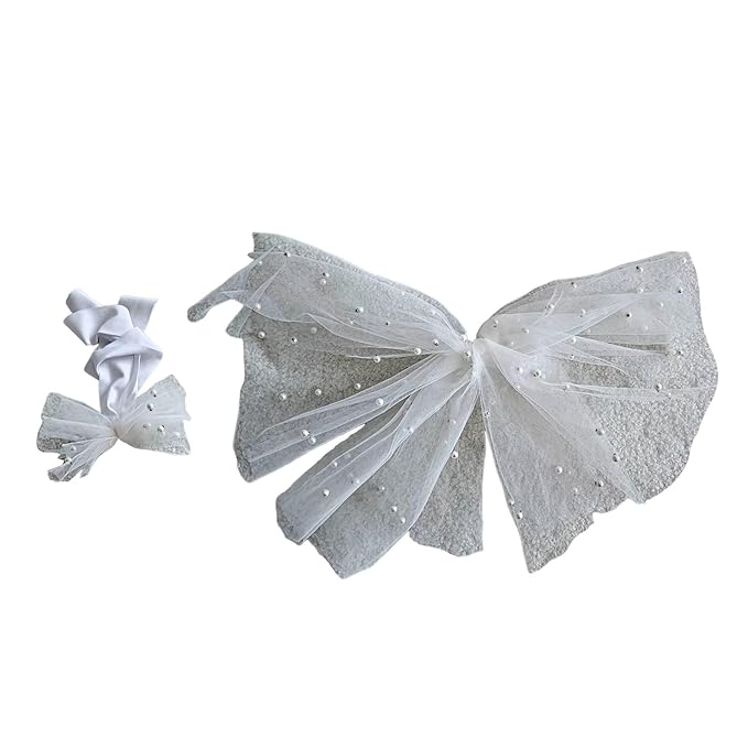 Baby Photo Props Beaded Headband Bowknot Wing PhotoPosing Props Newborn Photography Accessories 2PCS Newborn Girl